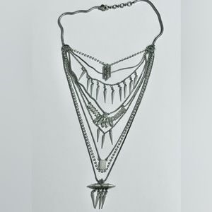 Lucky Brand Silver Layered Statement Necklace